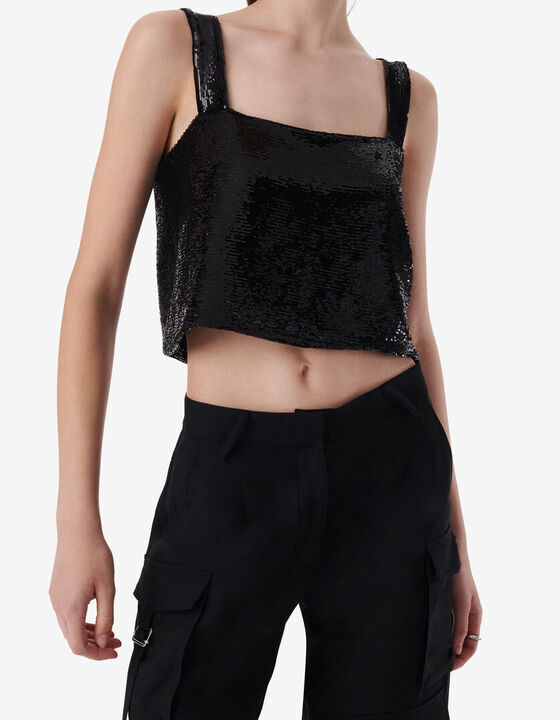 CROPPED SEQUIN TOP