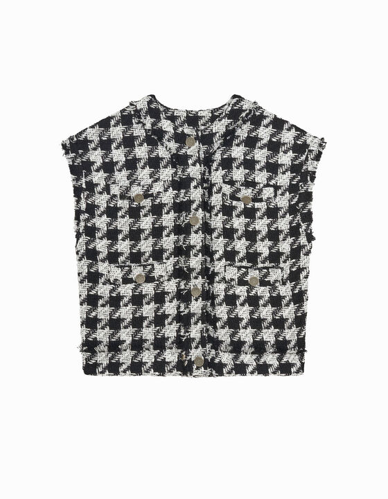 SLEEVELESS TWEED JACKET