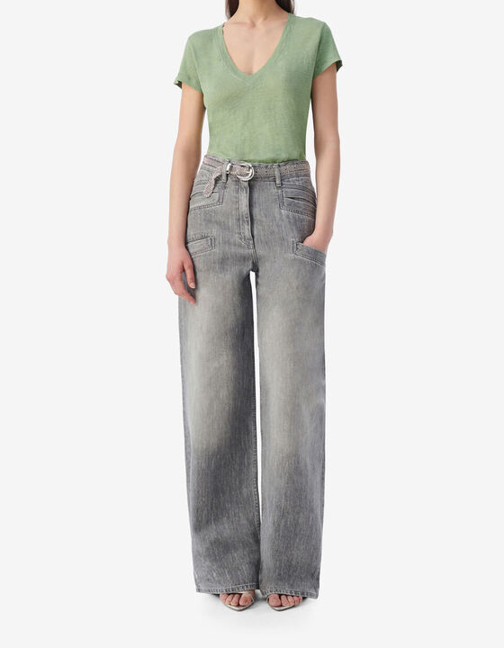 V-NECK LINEN T-SHIRT