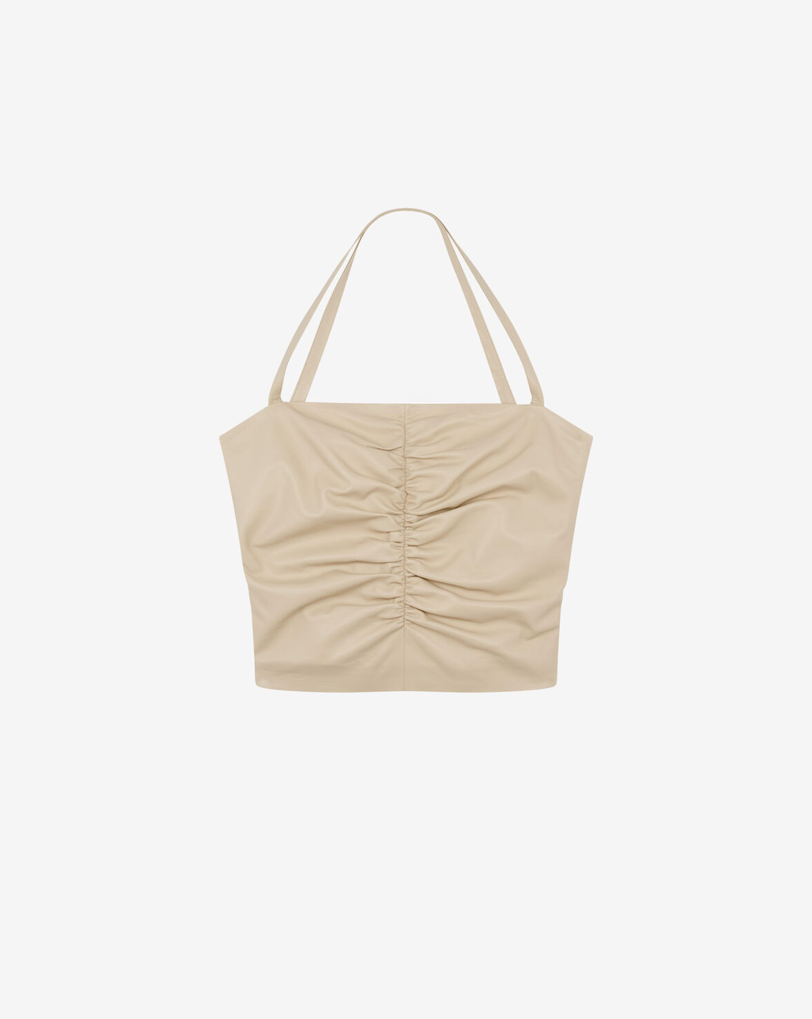 Iro Loriae Leather Bustier Top In Sand