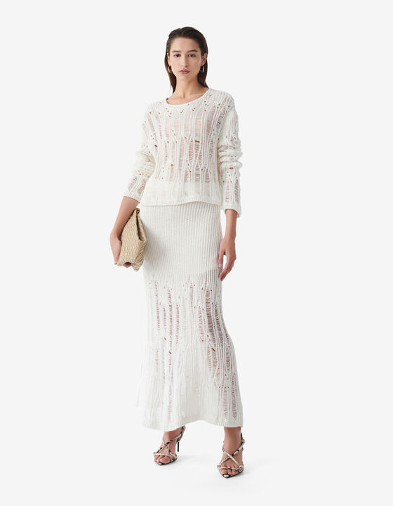 LONG LOOSE-KNIT SKIRT