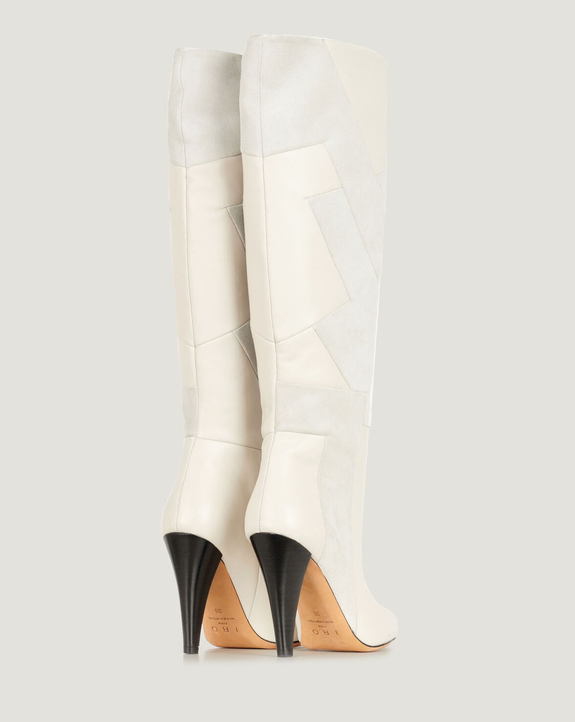 DARSON KNEE HIGH PATCHWORK LEATHER BOOTS image number null