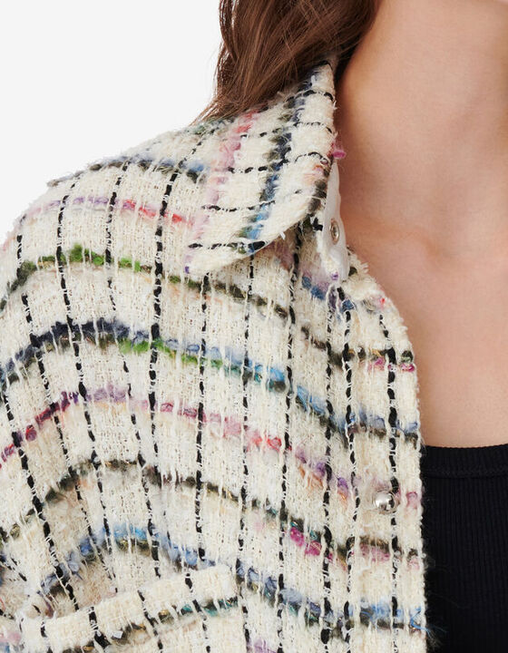 MULTICOLORED TWEED OVERSHIRT