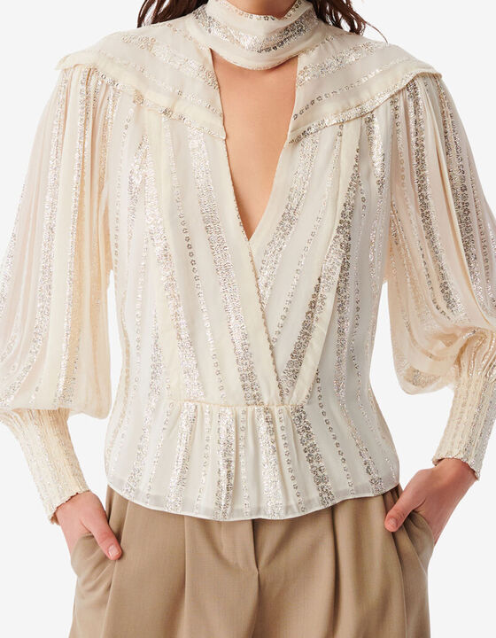 LUREX V-NECK TOP