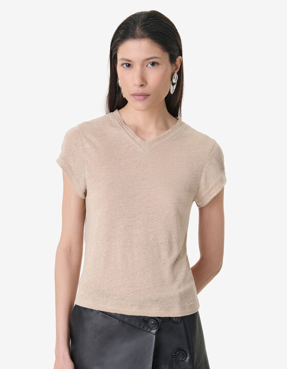 LINEN V-NECK T-SHIRT