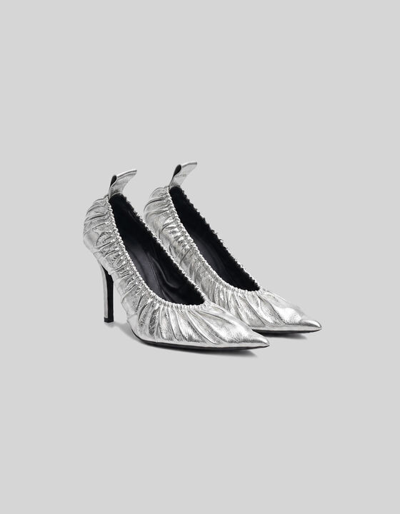 PLEATED LEATHER PUMPS