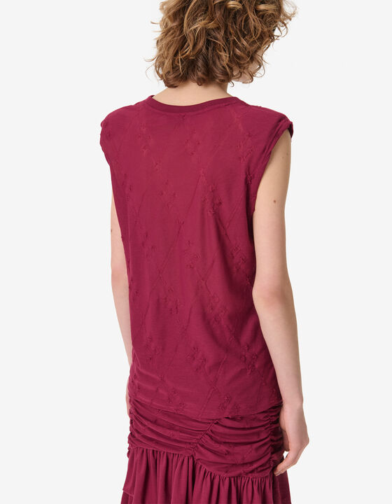 TEXTURED SLEEVELESS T-SHIRT