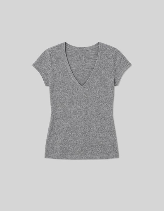 V-NECK LINEN T-SHIRT