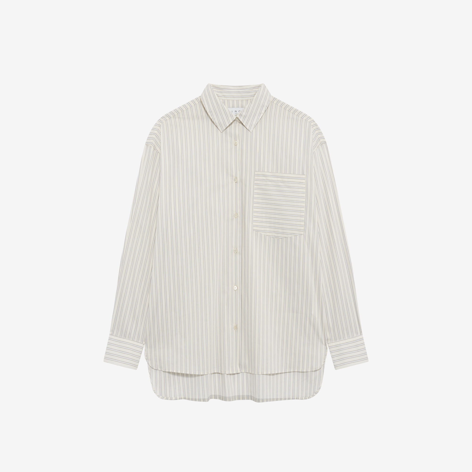 LASMY women white cotton large striped shirt | IRO