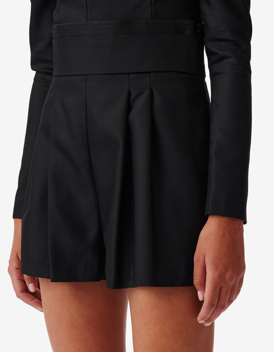 SHORT EN LAINE MELANG&Eacute;E