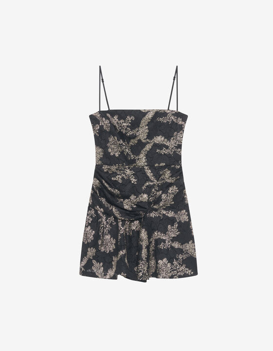 SHORT GOLD PRINT DRESS