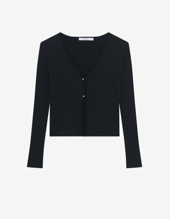 GILET CÔTELÉ COL V