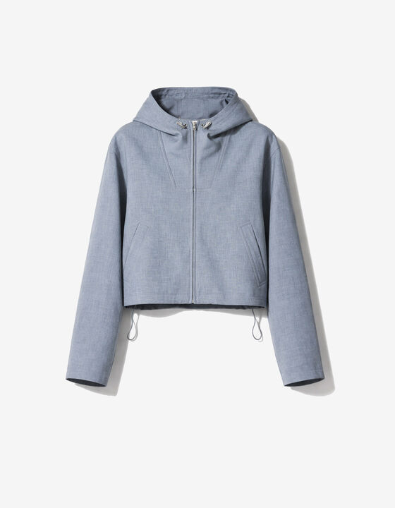 HOODED CROPPED JACKET