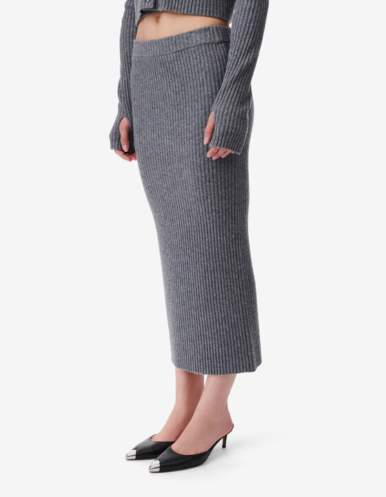 CASHMERE WOOL TUBE SKIRT