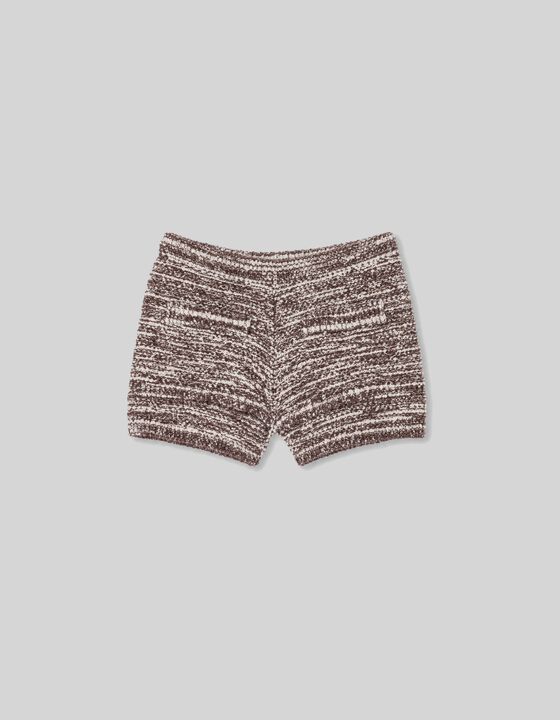 SHORT EN MAILLE JACQUARD &Agrave; RAYURES