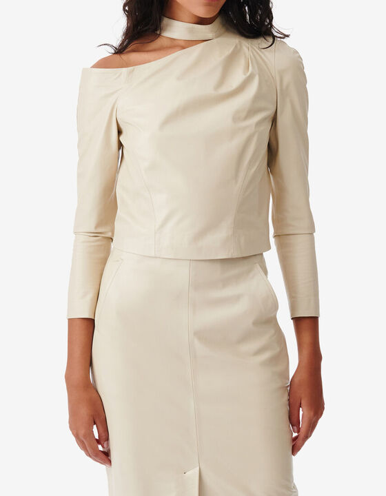 ASYMMETRIC LEATHER TOP