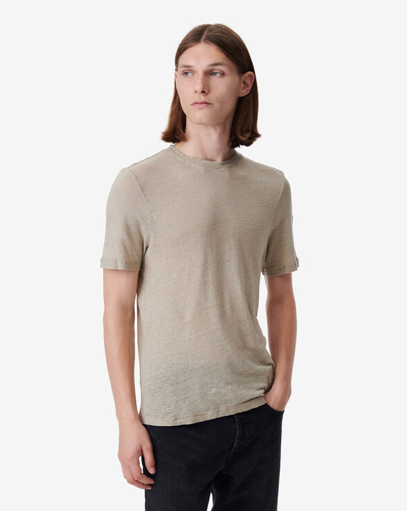 ARESO ROUND-NECK LINEN T-SHIRT