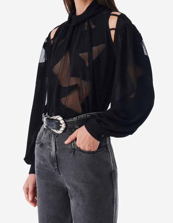HIGH-NECK TOP WITH CUT-OUT