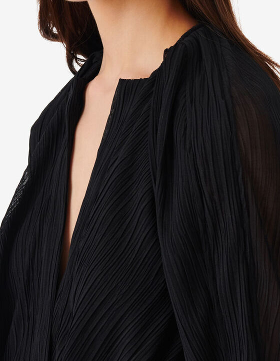 SHORT V-NECK DRESS WITH RUFFLES