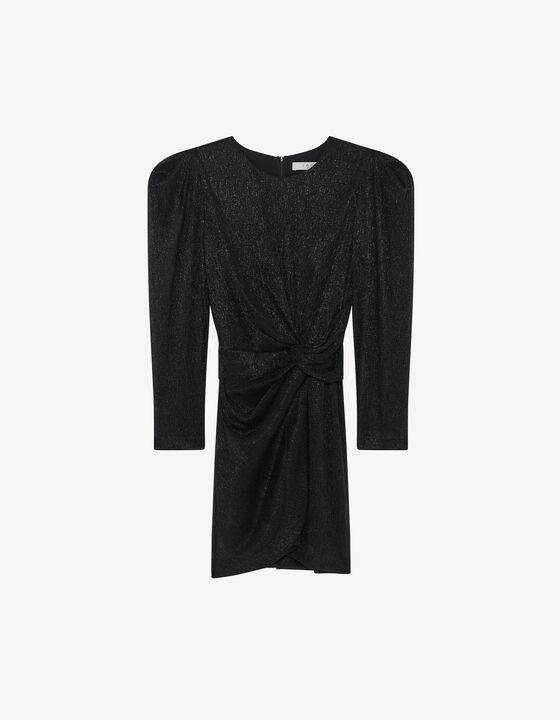 SHORT DRAPED ROUND-NECK DRESS