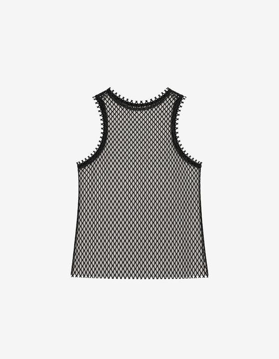 LEATHER MESH TANK TOP