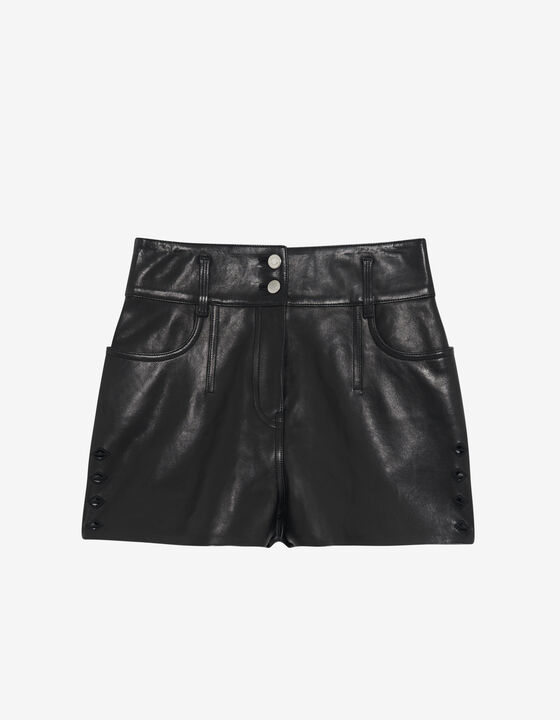 EMBROIDERED LEATHER SHORTS