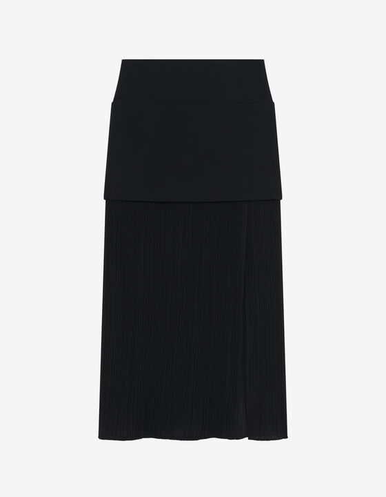 PLEATED SLIT SKIRT