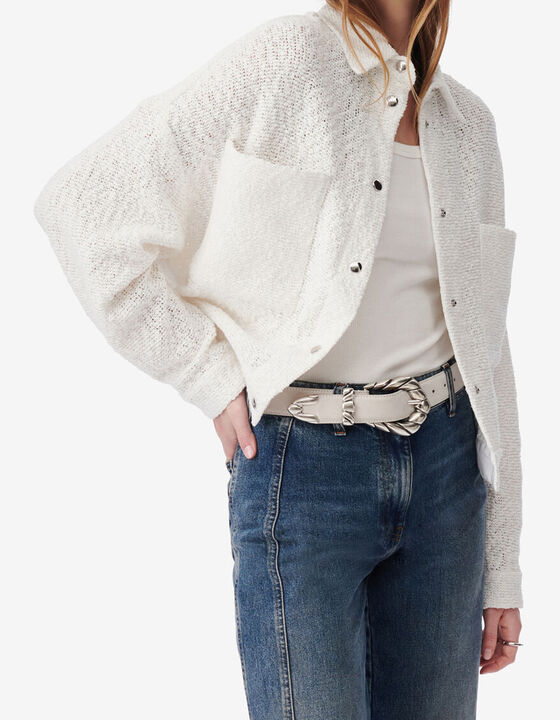 CROPPED JACKET WITH CLASSIC COLLAR