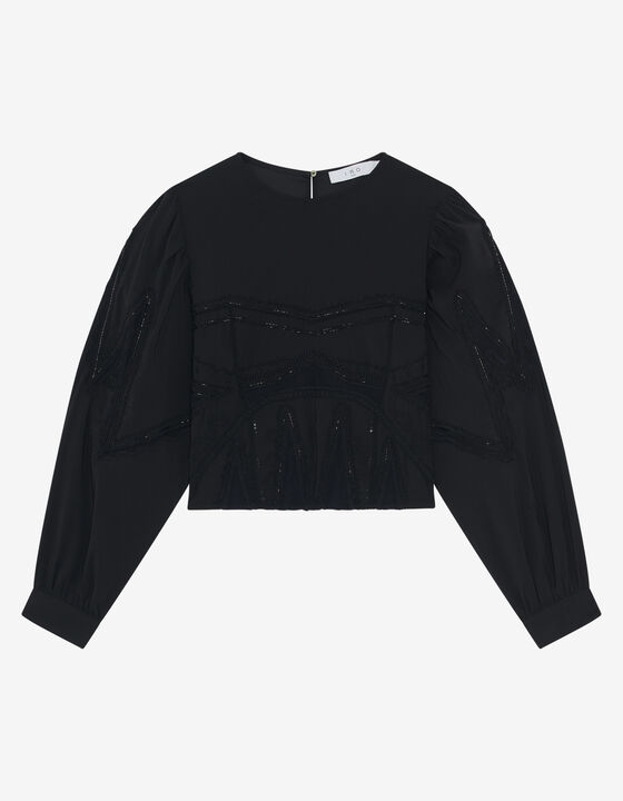 TOP RACCOURCI À BRODERIE