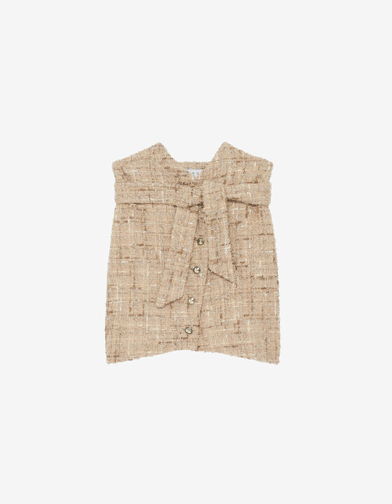 SHORT BELTED TWEED SKIRT