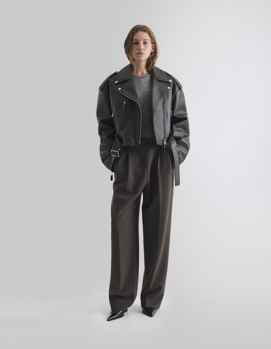 BLOUSON OVERSIZE EN CUIR