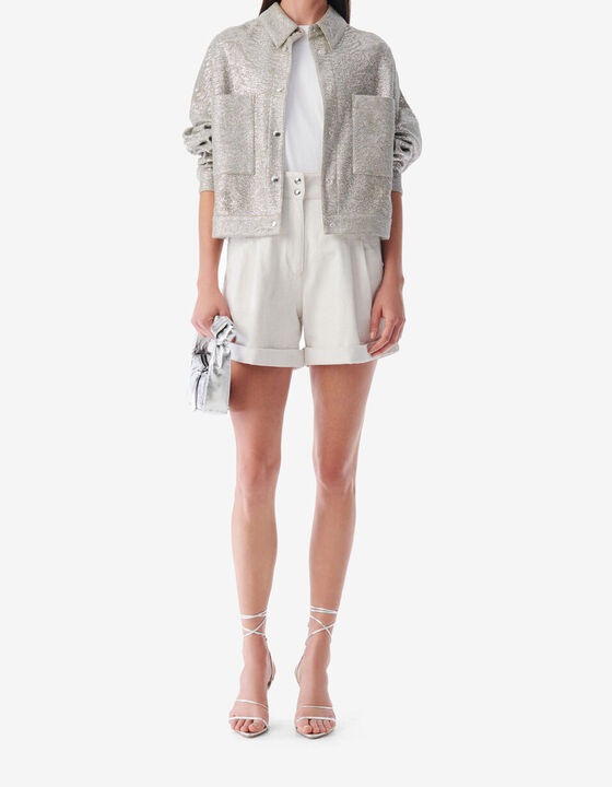 CROPPED LUREX JERSEY JACKET