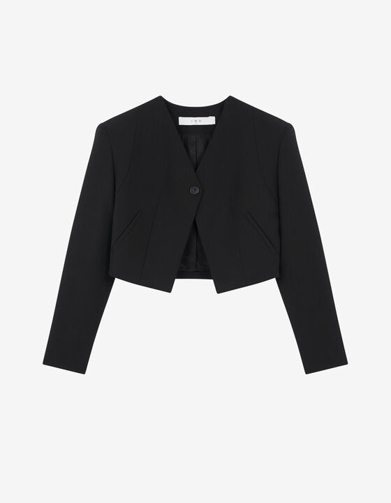 WOOL JACKET WITH SHOULDER PADS