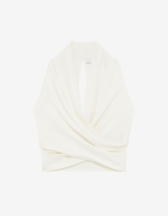 DRAPED SATIN CREPE TOP