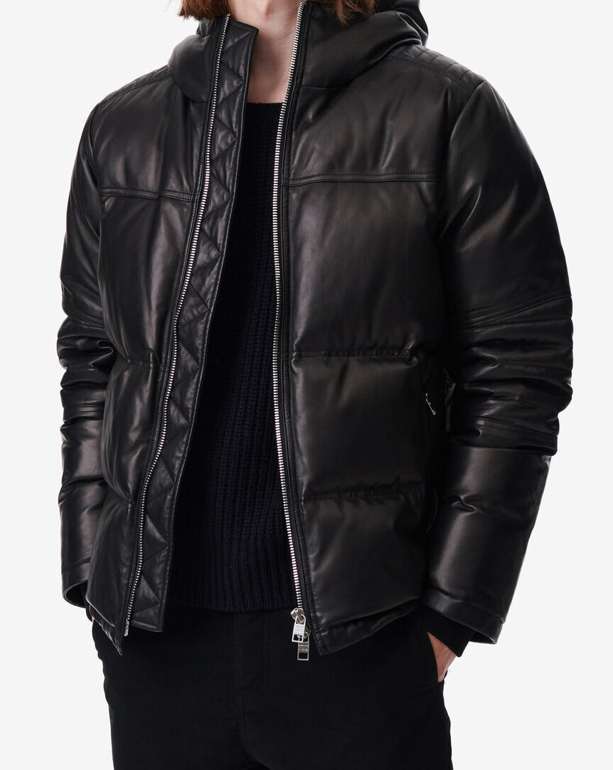 IRO ARCHIVES | HOODED LEATHER DOWN JACKET