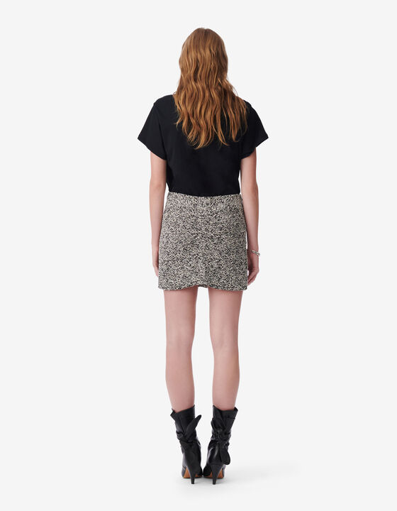 JUPE COURTE DRAP&Eacute;E EN TWEED
