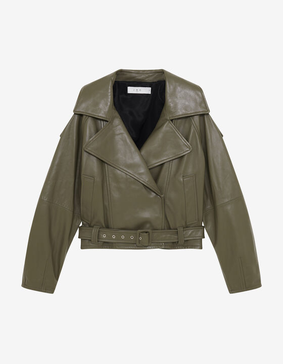 LEATHER BELTED JACKET