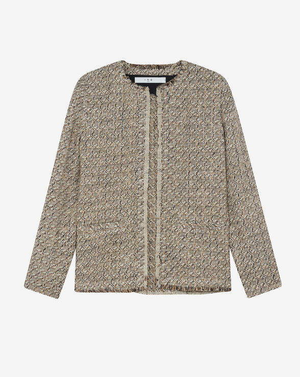 USPA ROUND-NECK TWEED JACKET