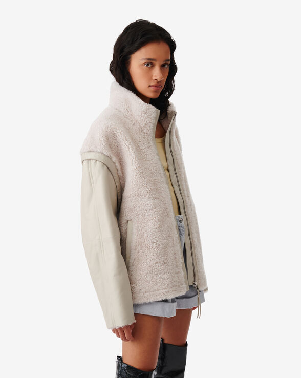 MARBLE SHEARLING OVERSIZED JACKET