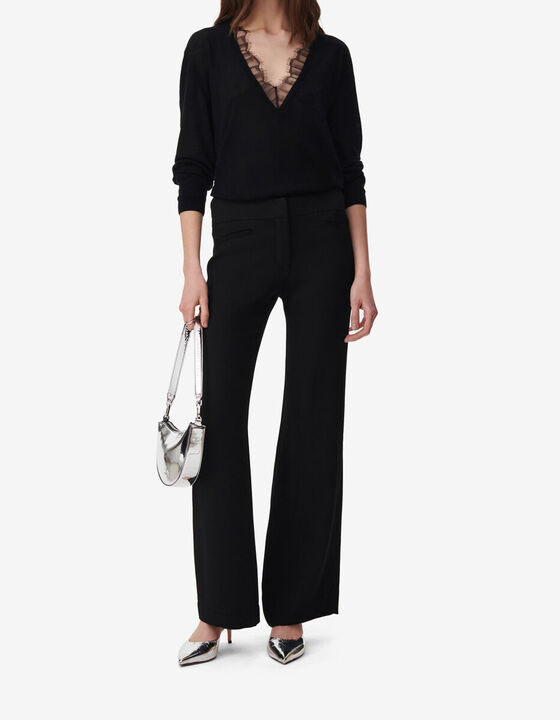 FLARED LOW-RISE PANTS