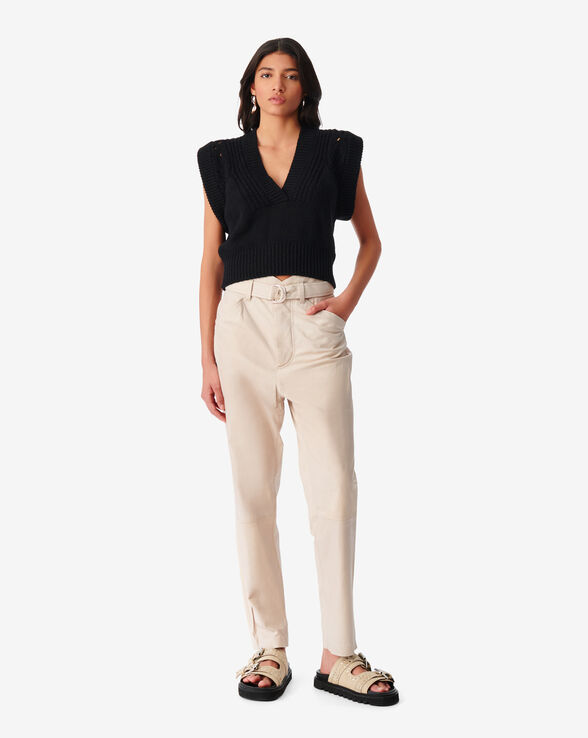 LENAM HIGH WAISTED LEATHER TROUSERS