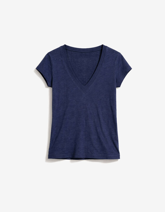 V-NECK LINEN T-SHIRT