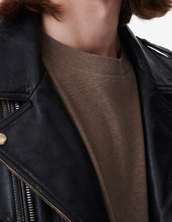 LEATHER BIKER JACKET