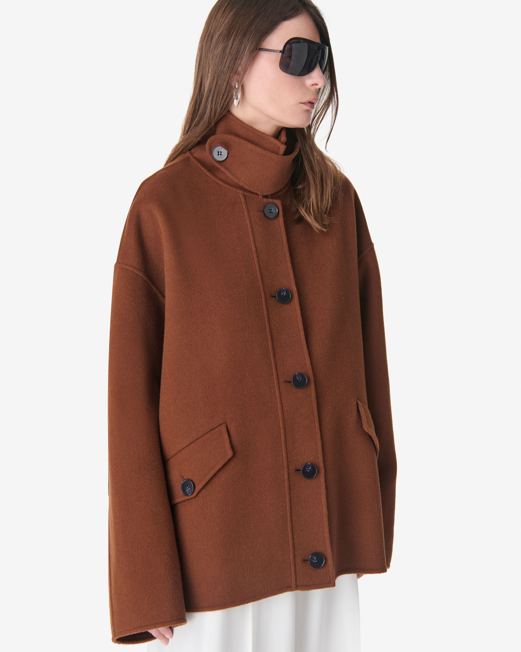 MIZARA women brown wool structured jacket | IRO