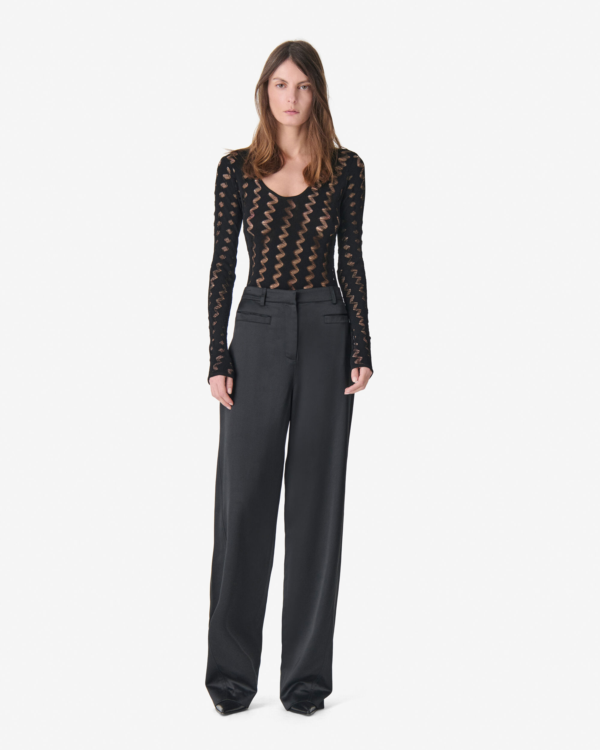 ACACIA women black openwork knit bodysuit | IRO