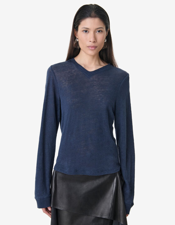 LINEN V-NECK T-SHIRT