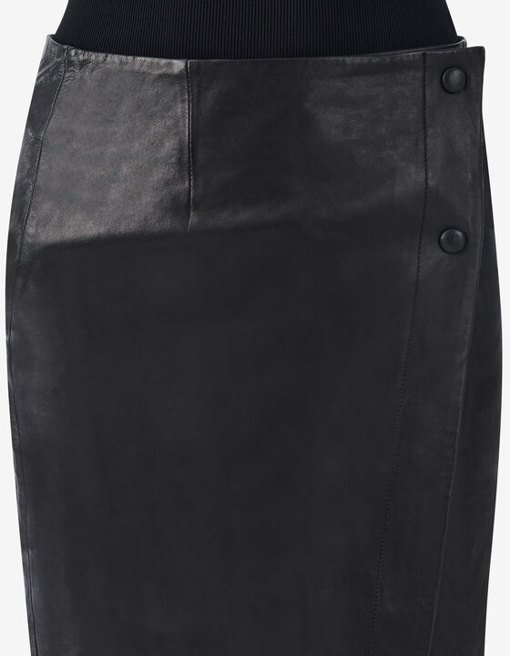 JUPE PORTEFEUILLE EN CUIR