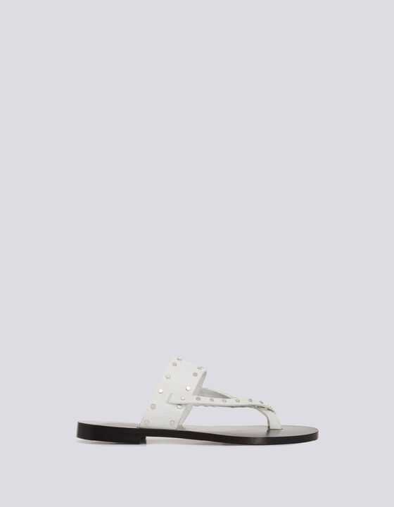 WIKI TOE RING FLAT LEATHER SANDALS