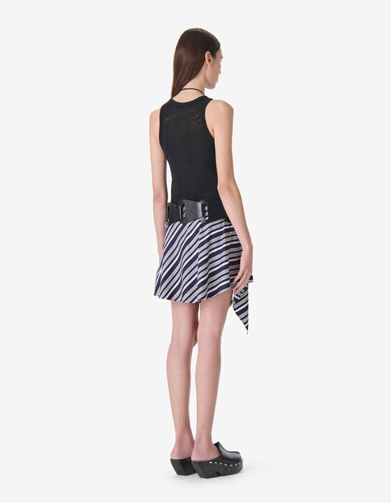 ASYMMETRICAL STRIPED SKIRT