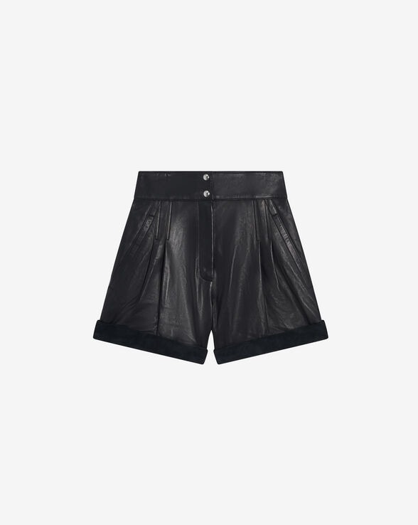 DANA CUFFED LEATHER SHORTS